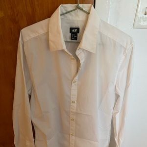 H&M shirt all white long sleeve
